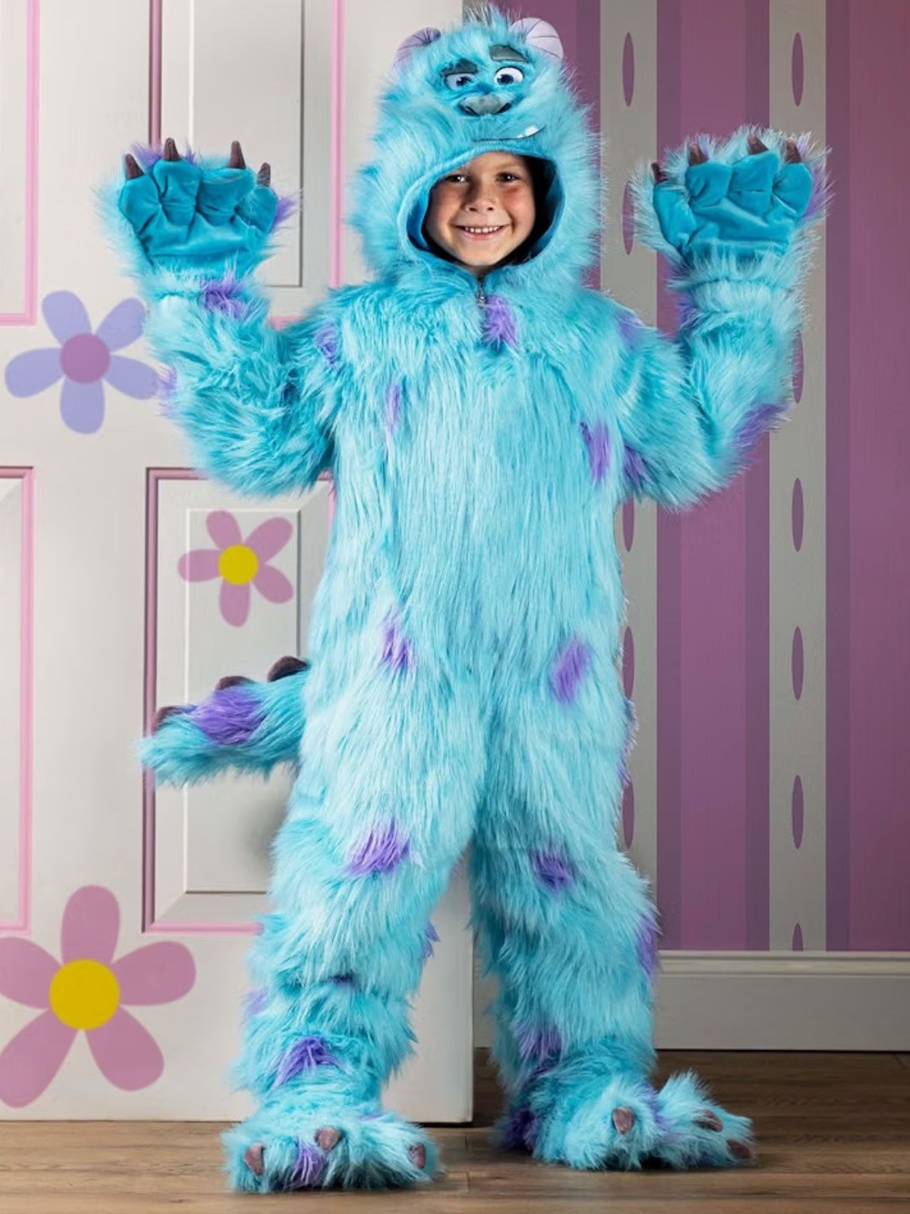 Disney Store Original Sulley Monsters Inc.Hooded One-Piece costume 4/6 T